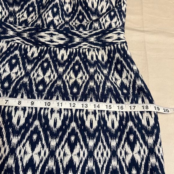 Banana Republic Women's Strapless Dress White Navy Geometric Size 6P Cocktail - Picture 10 of 11